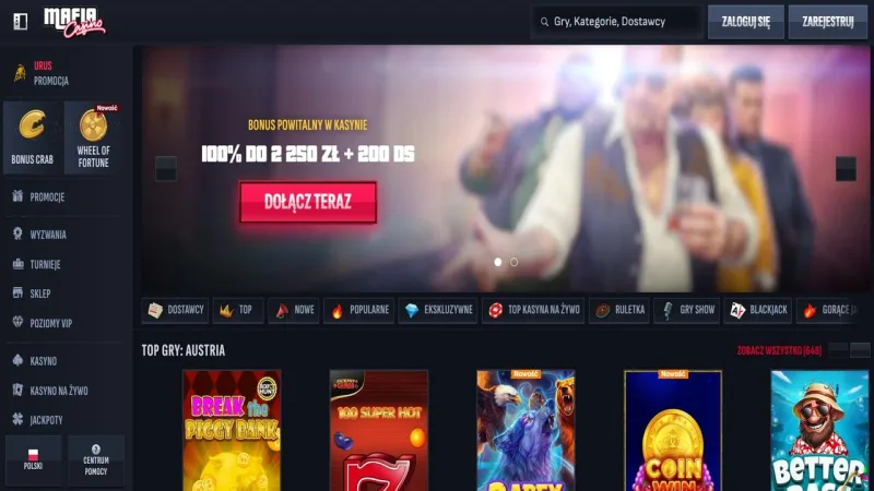 Mafia Casino kod FREE50DS 50 darmowych spinów bez depozytu